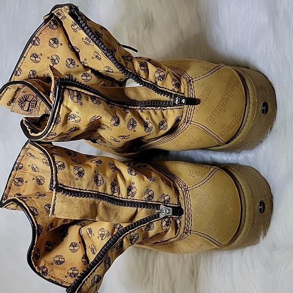 TIMBERLAND est 1973 Waterproof Men Roll up Camel Timberland Logo Print Size 9M - Picture 5 of 13